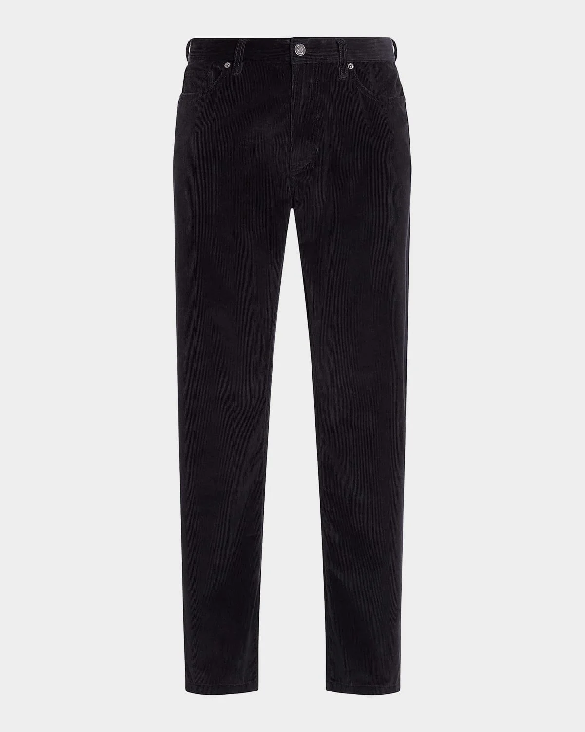 Men's Dark Gray Corduroy Straight-Leg Jeans - 1
