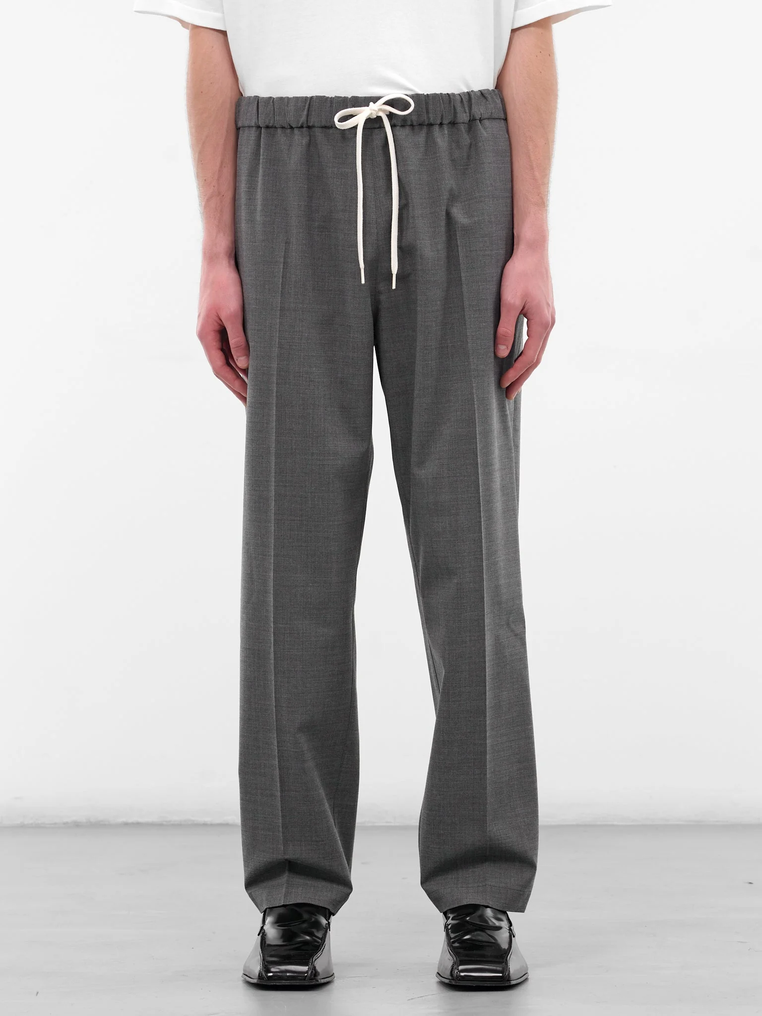 Gray Wool Elasticated Trousers - 1