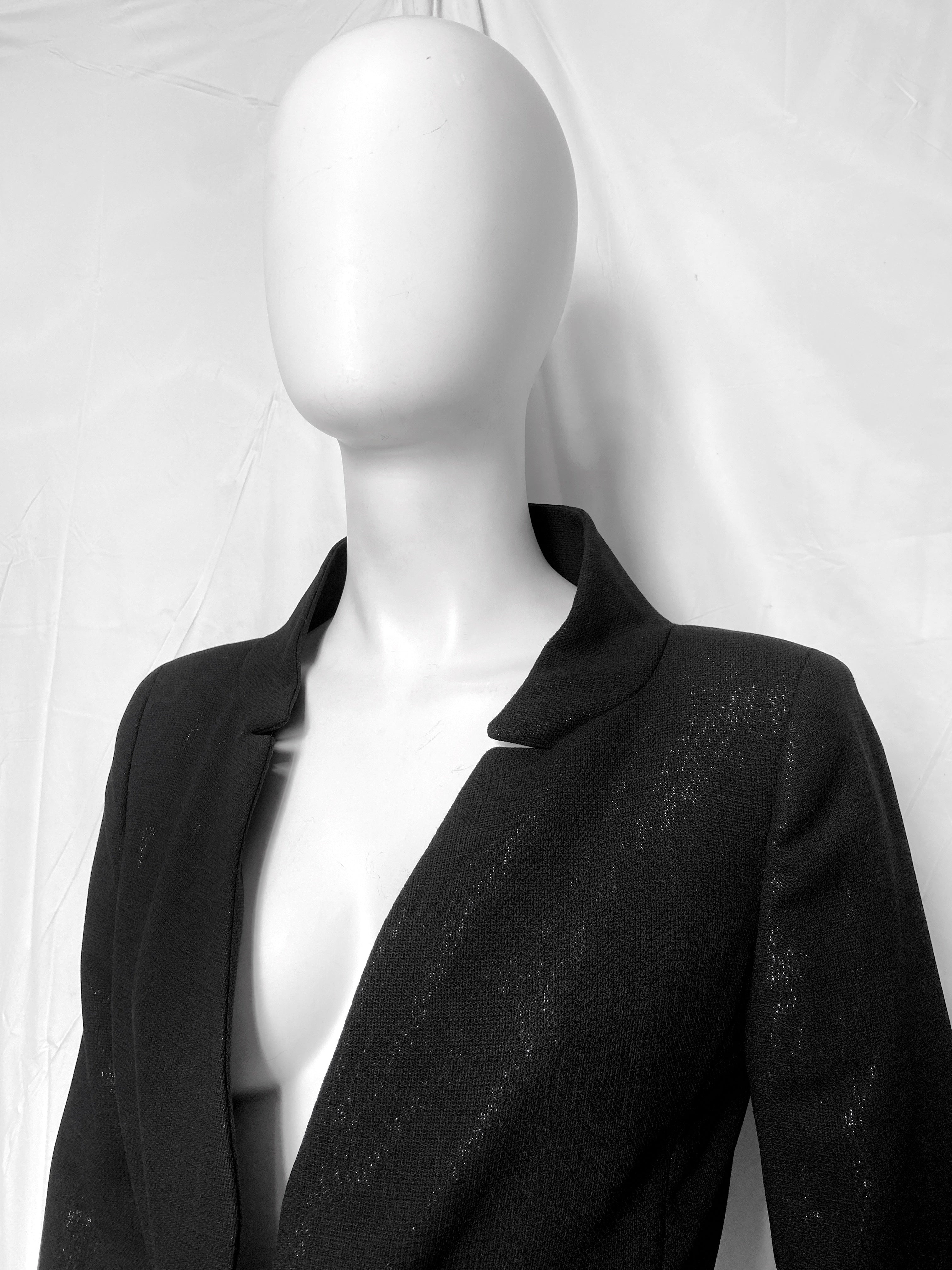Gianni Versace 90s Glitter Silver Lining Blazer Jacket Skirt Set - 9