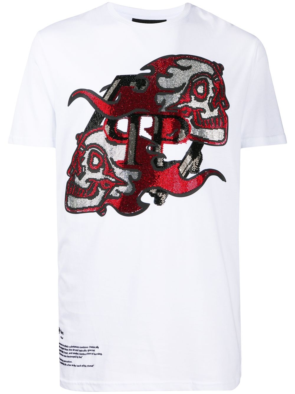 Skull On Fire-print cotton T-shirt - 1