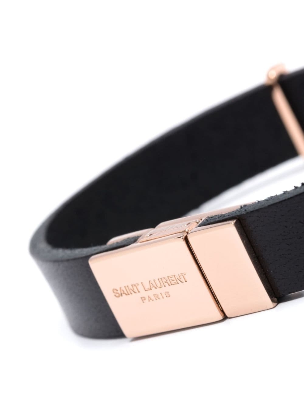 logo-plaque leather bracelet - 6