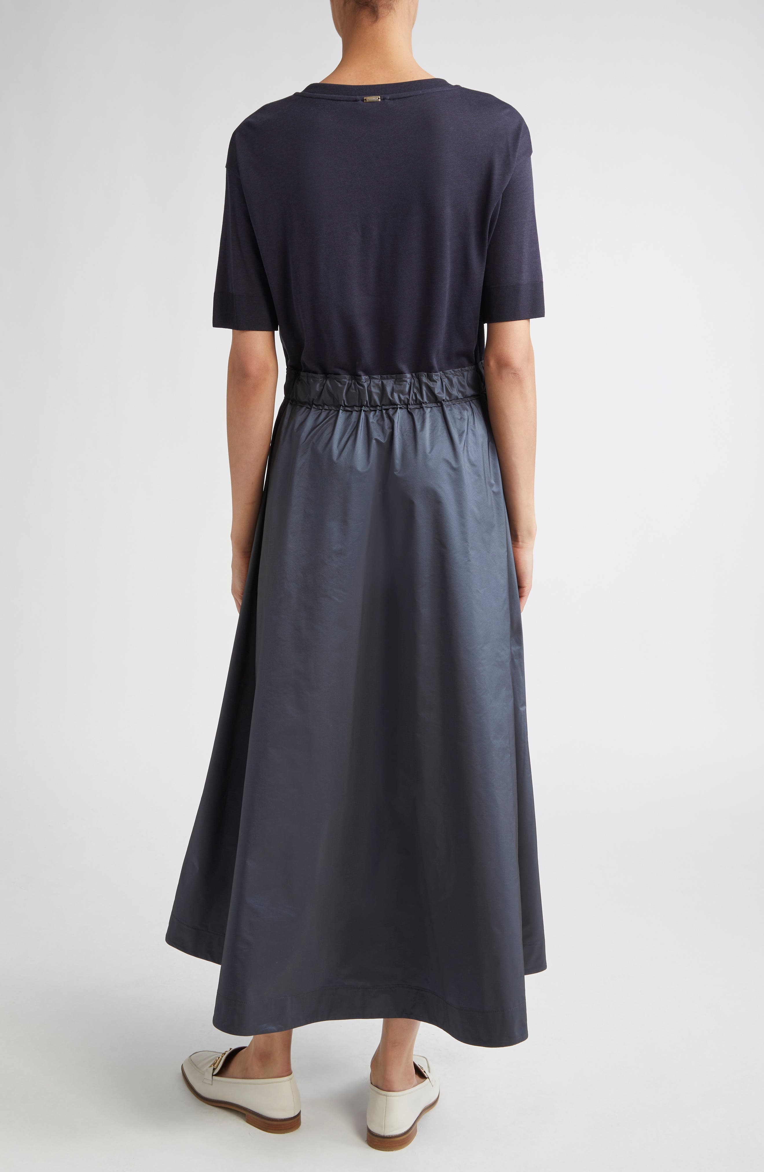 Herno Mixed Media Dress in Navy at Nordstrom - 2