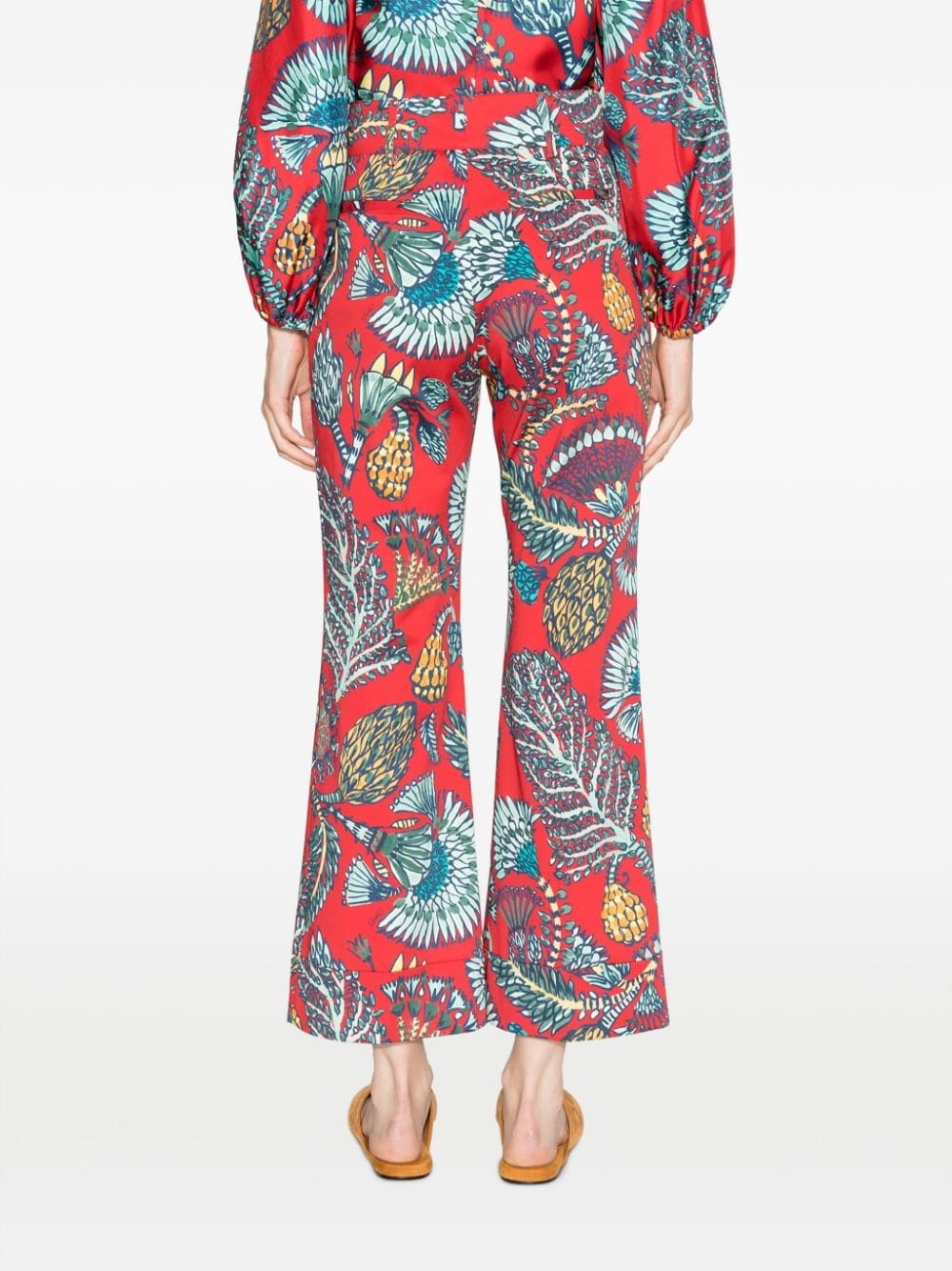 Hendrix botanical-print flared trousers - 4