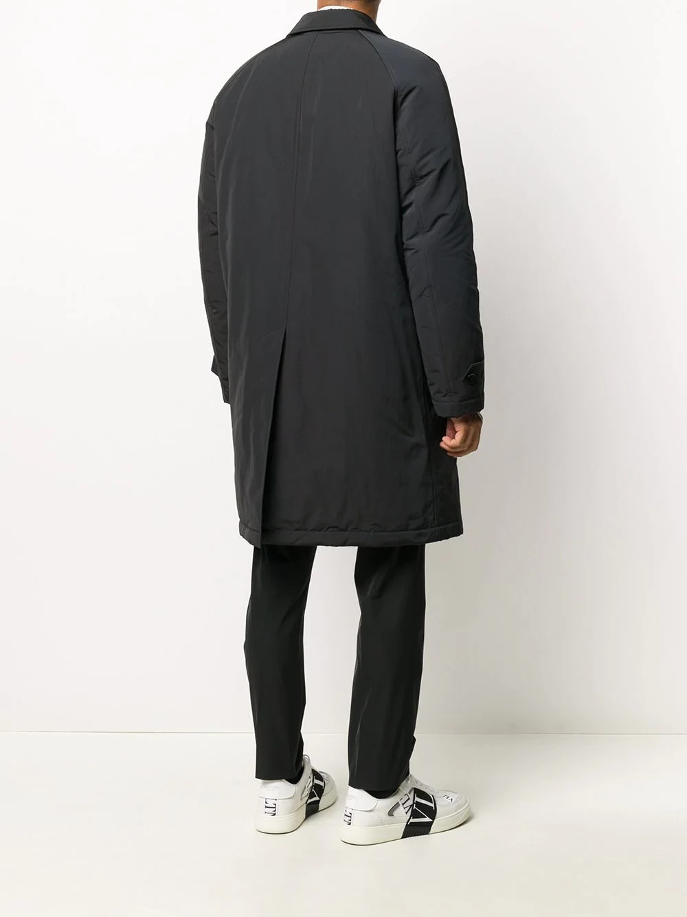 single-breasted mid-length coat - 4