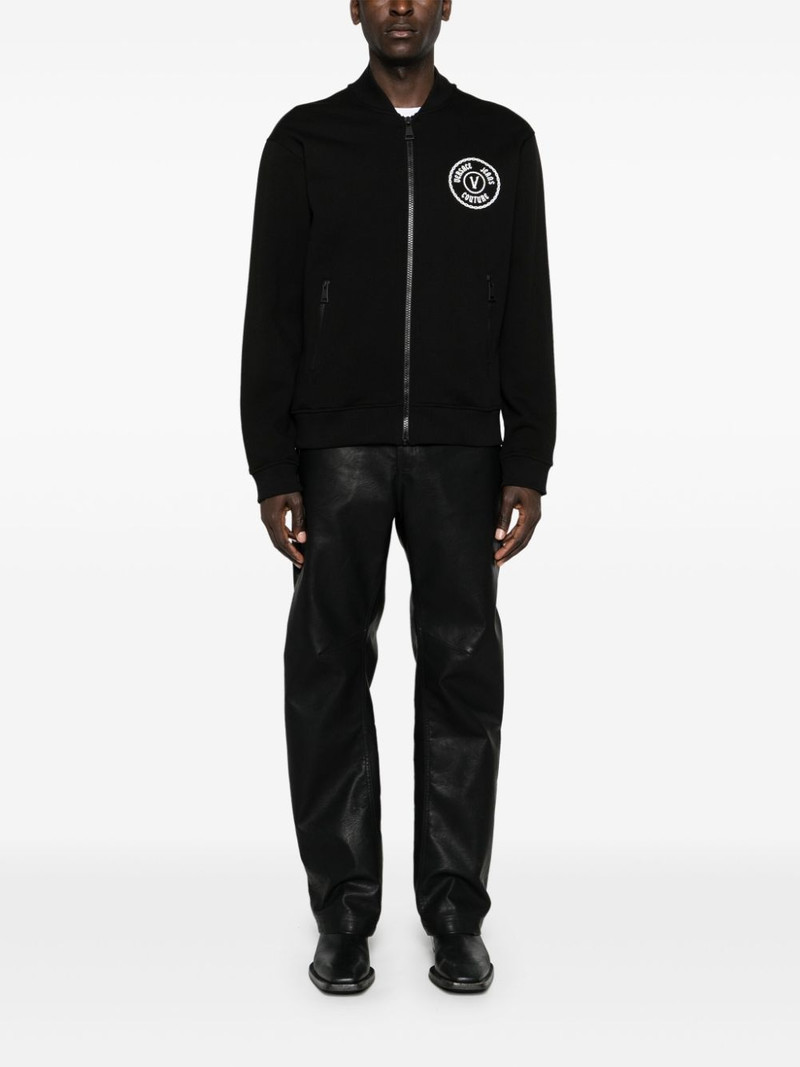 VERSACE JEANS COUTURE logo-print zip-up sweatshirt outlook