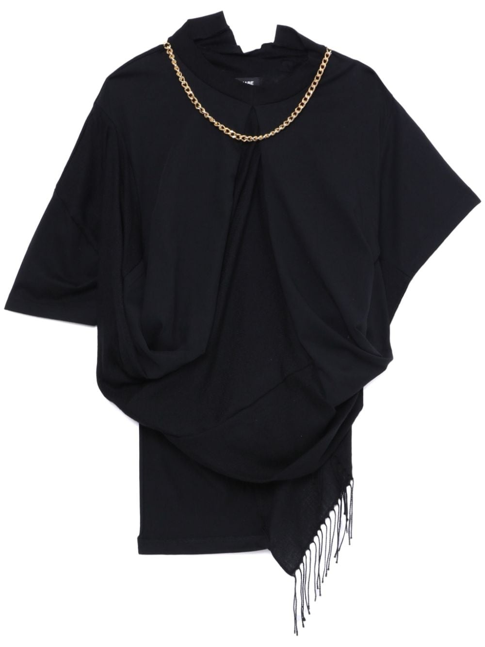 chained asymmetric cotton top - 2