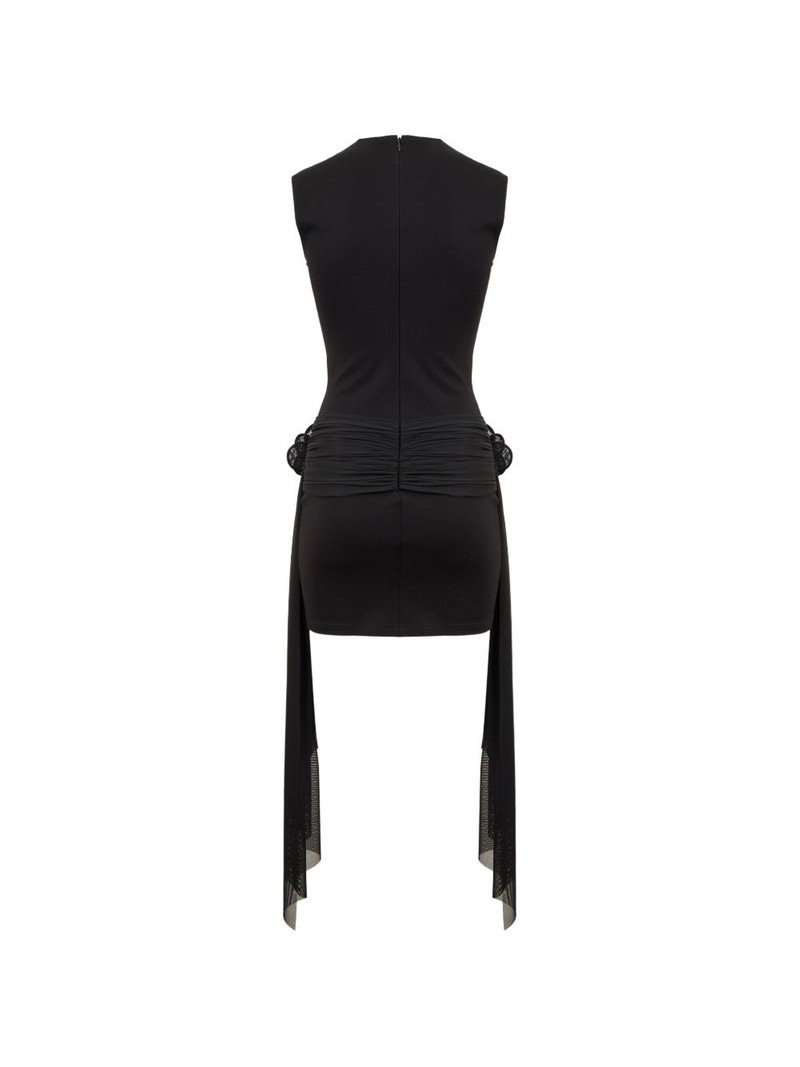 David Koma drape floral-embellishment mini dress outlook