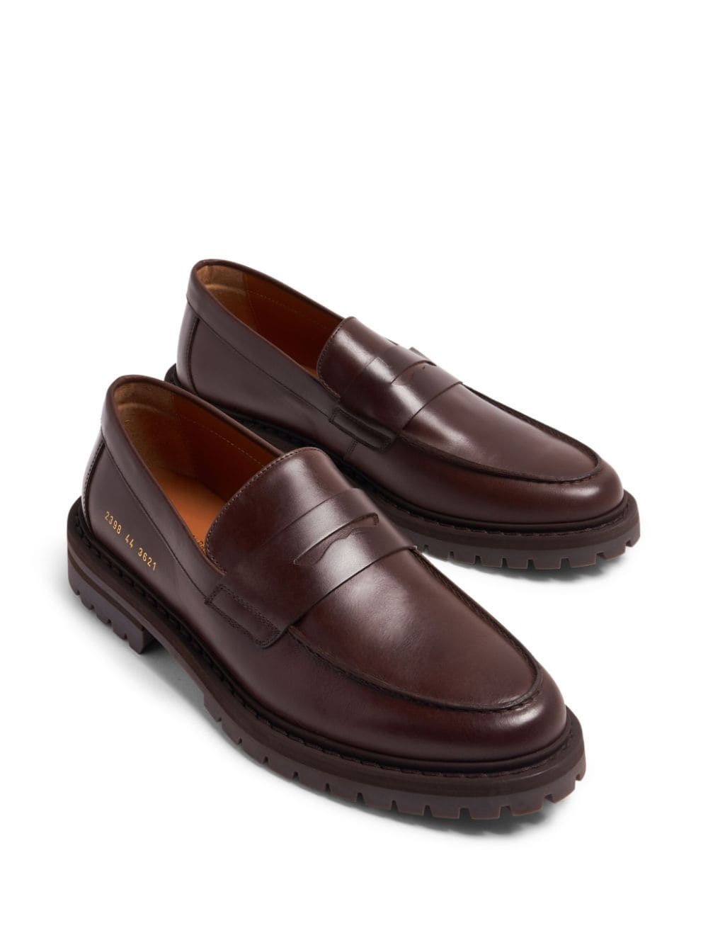 stamp-detail leather loafers - 5