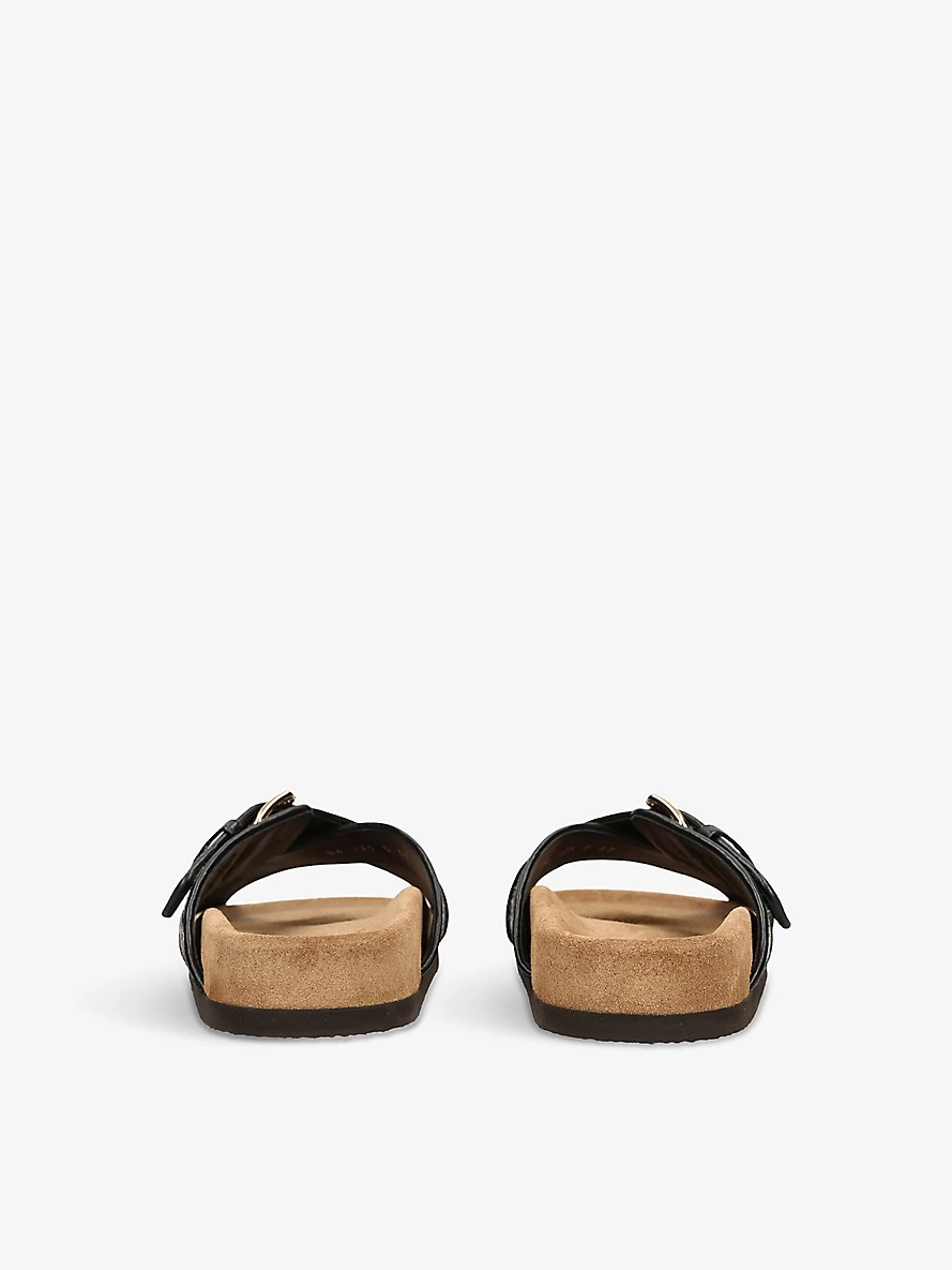 VLOGO-pattern double-strap woven sandals - 4