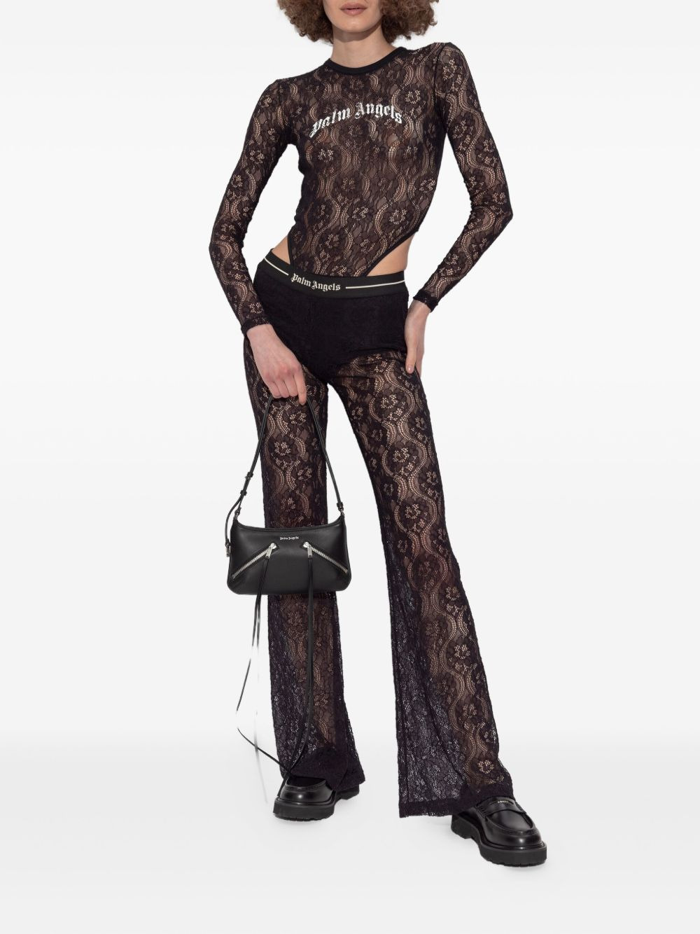 lace logo bodysuit - 2