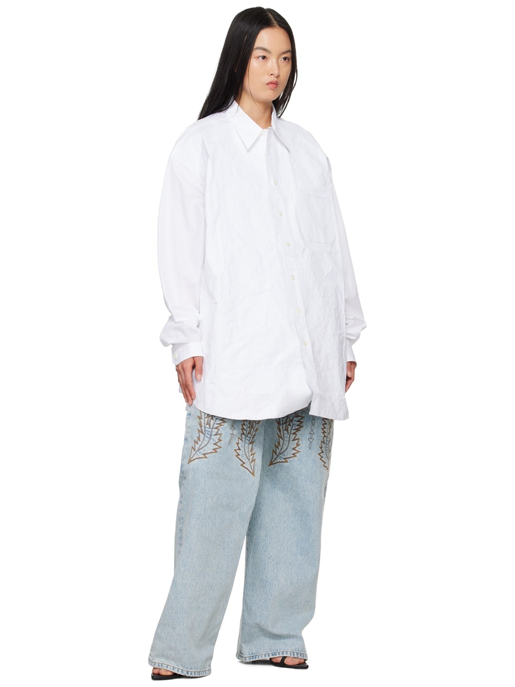 White Scrunched Shirt - 4