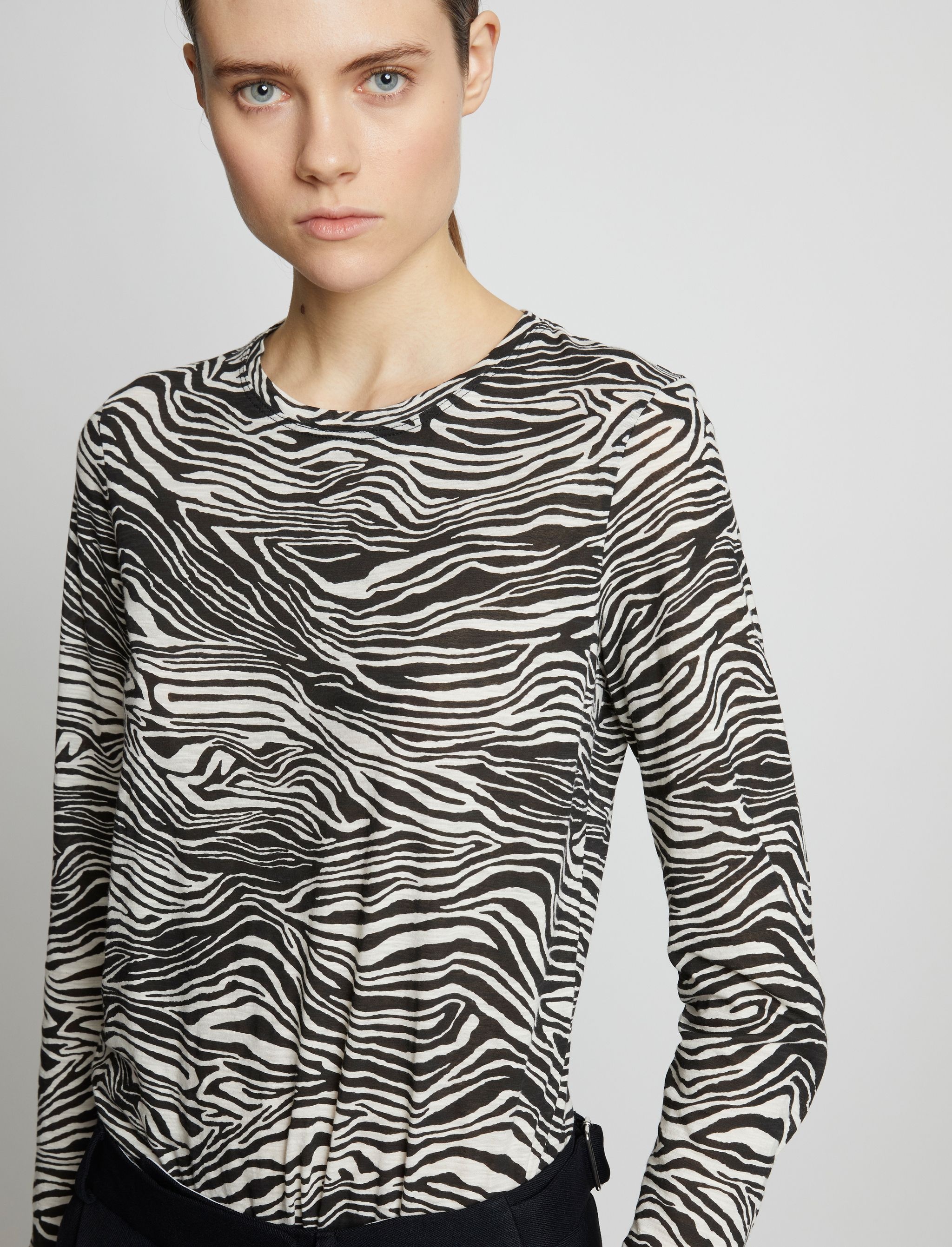 Printed Zebra Long Sleeve T-Shirt - 6
