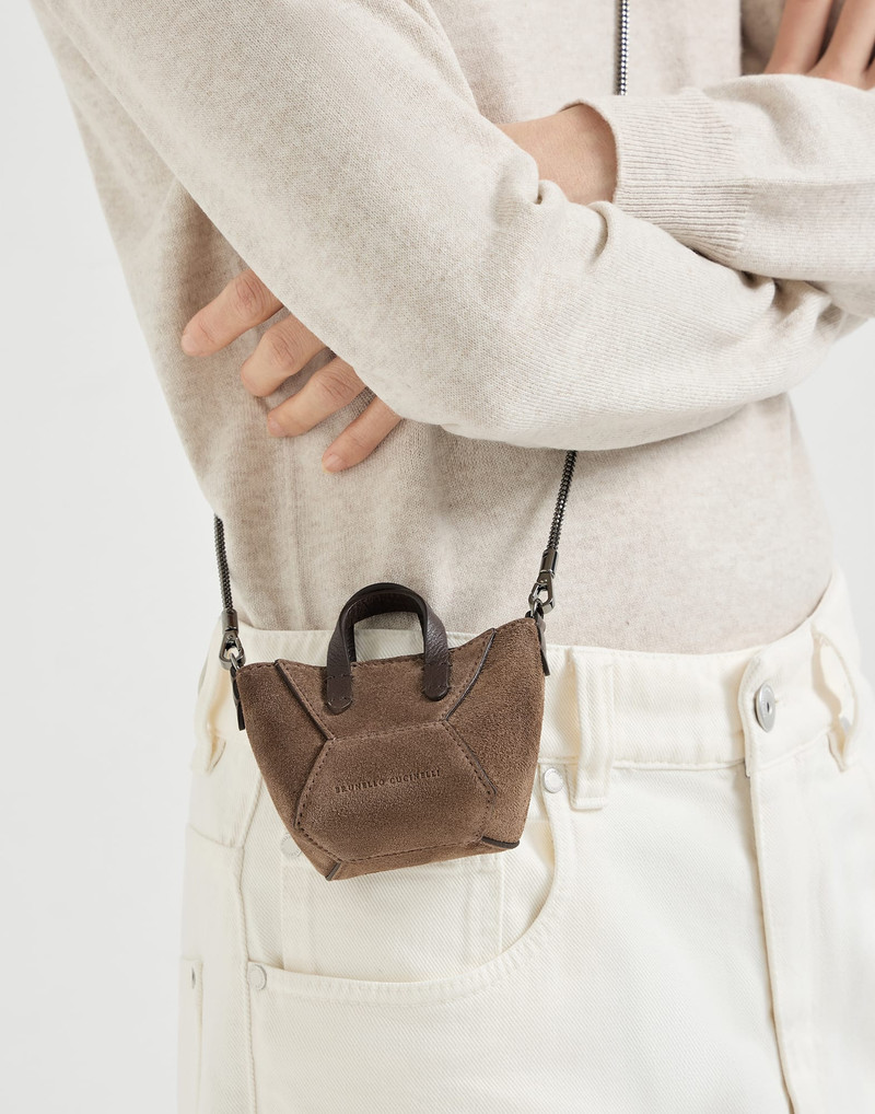 BC Duo micro bag in suede with precious chain 4