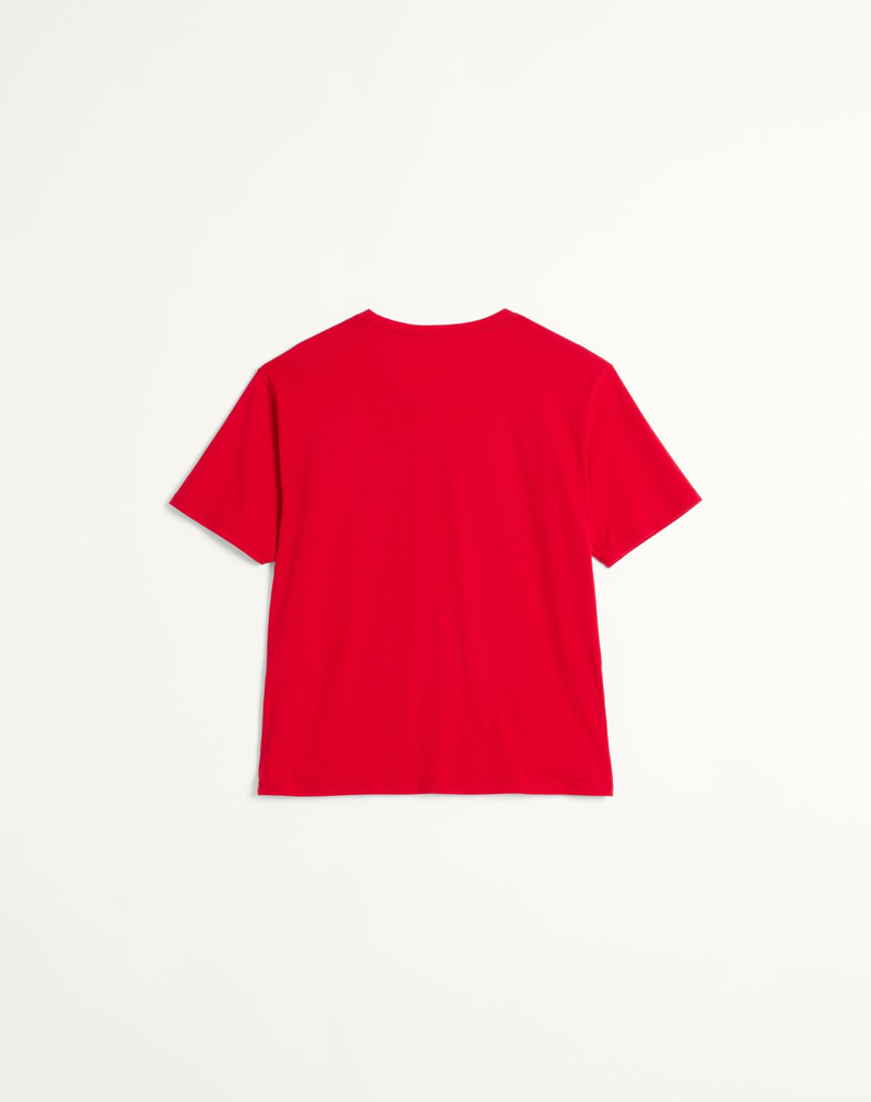Valentino COTTON T-SHIRT WITH CHEZ VALENTINO PRINT outlook