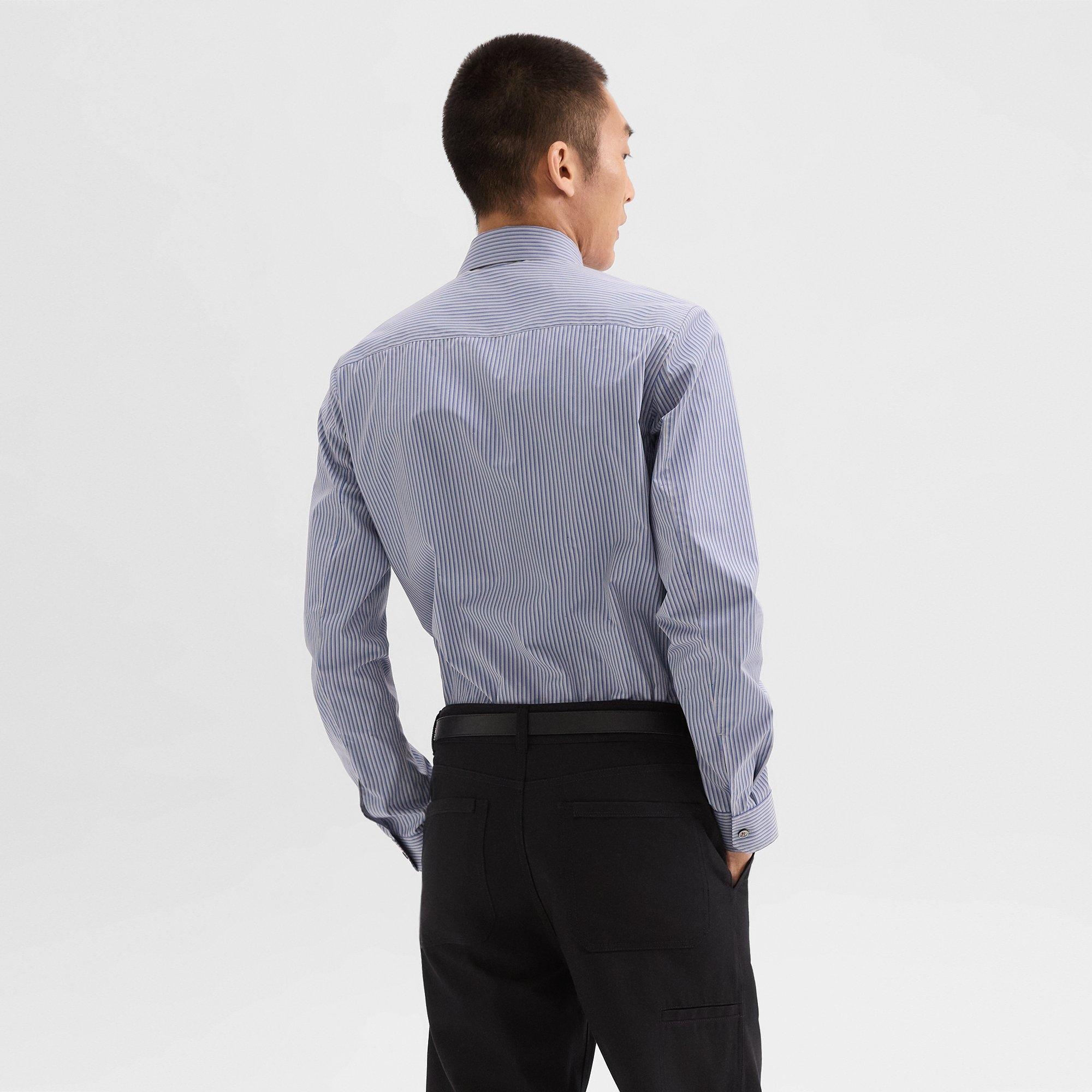 Straight Shirt in Striped Cotton-Blend - 4