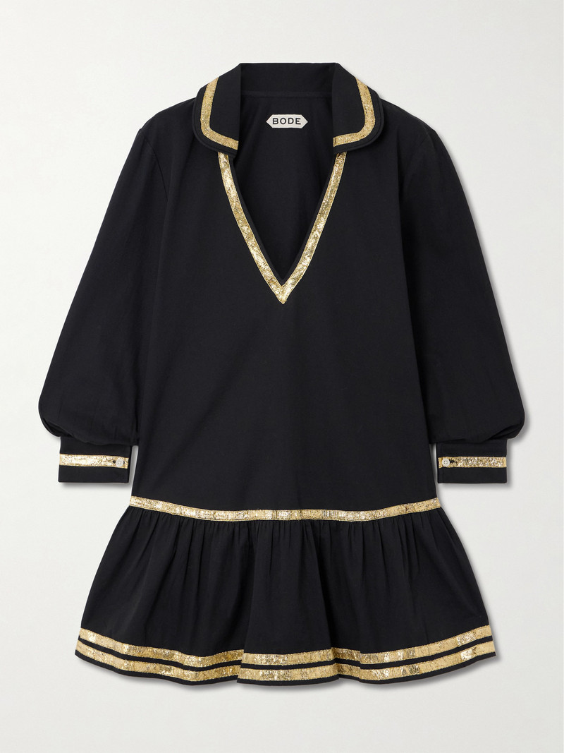 Embellished Cotton-poplin Mini Dress 1