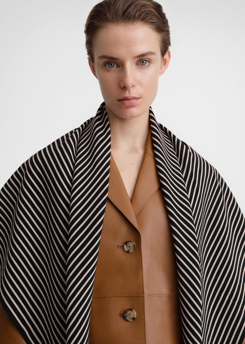 Signature monogram silk blanket scarf black 3