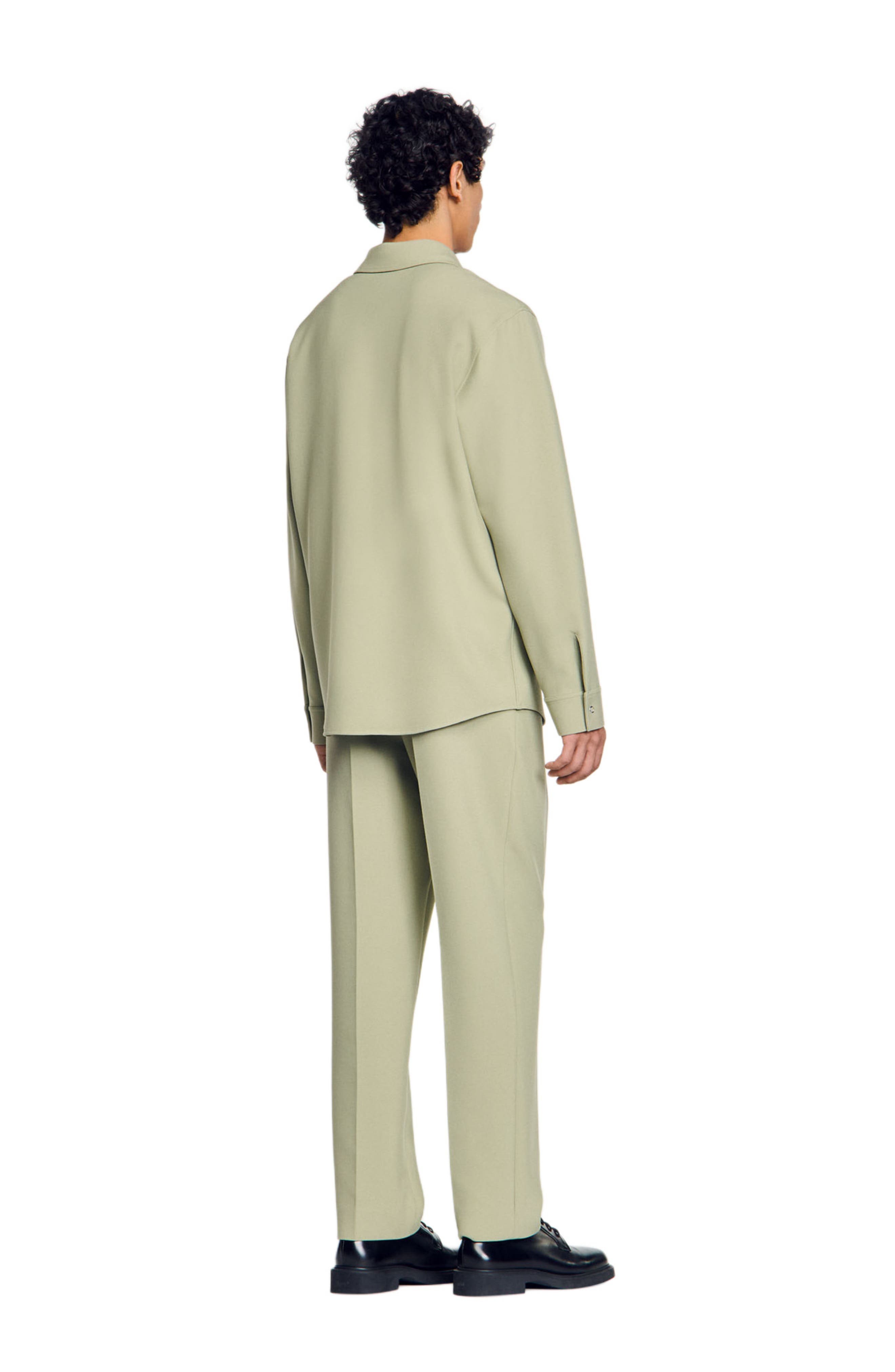SANDRO Long-sleeved jersey shirt in Light Kaki. at Nordstrom - 2