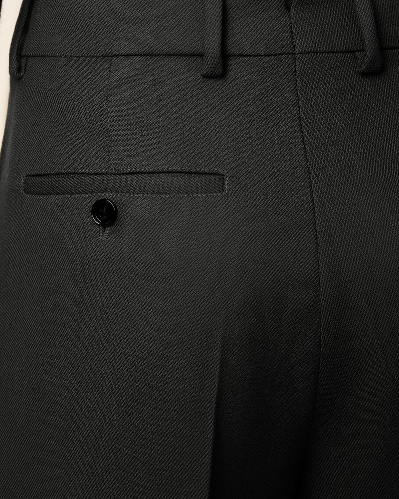 BLACK WOOL LARGE FIT TROUSERS 5