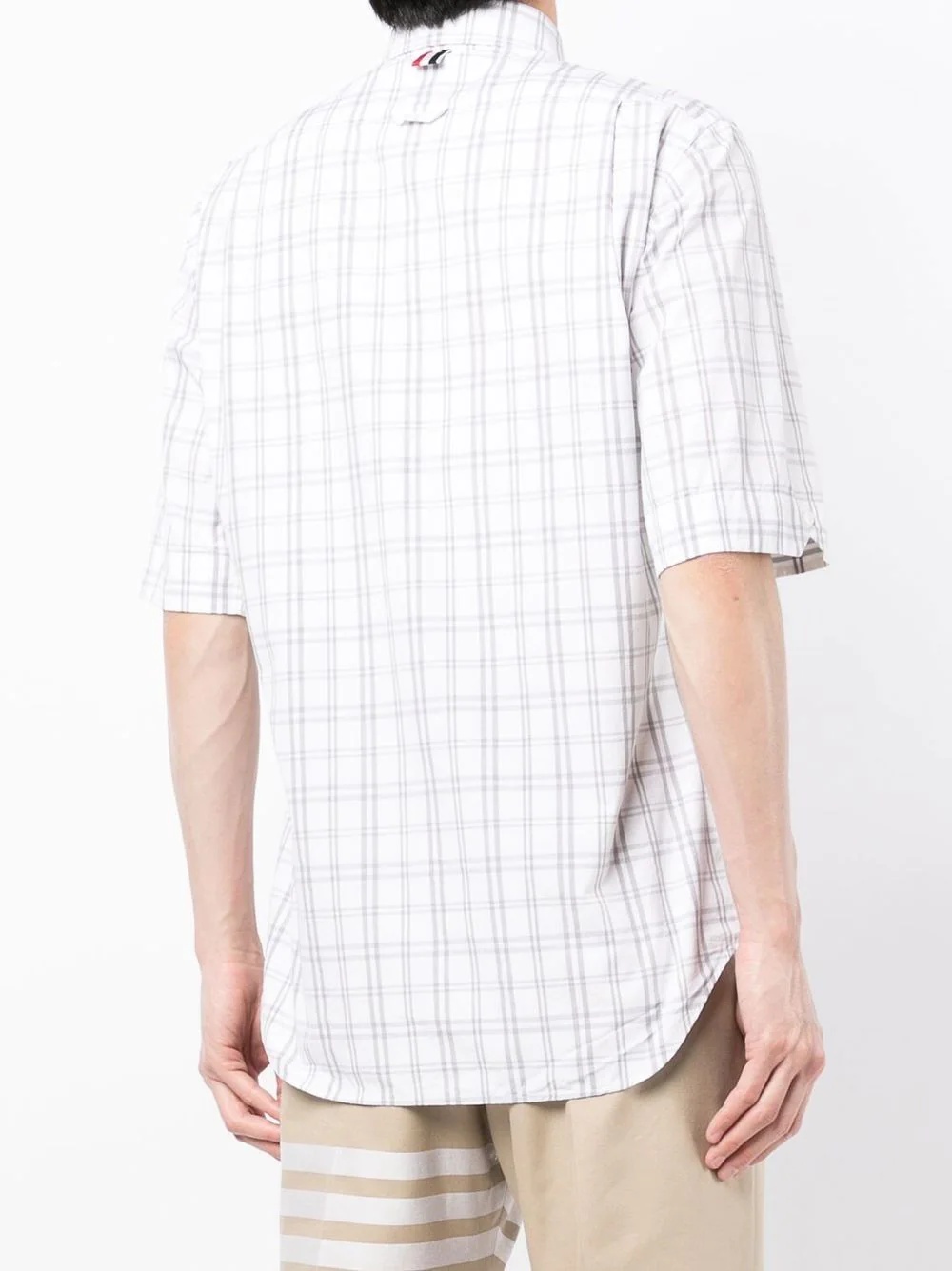 check-print short-sleeved shirt - 4