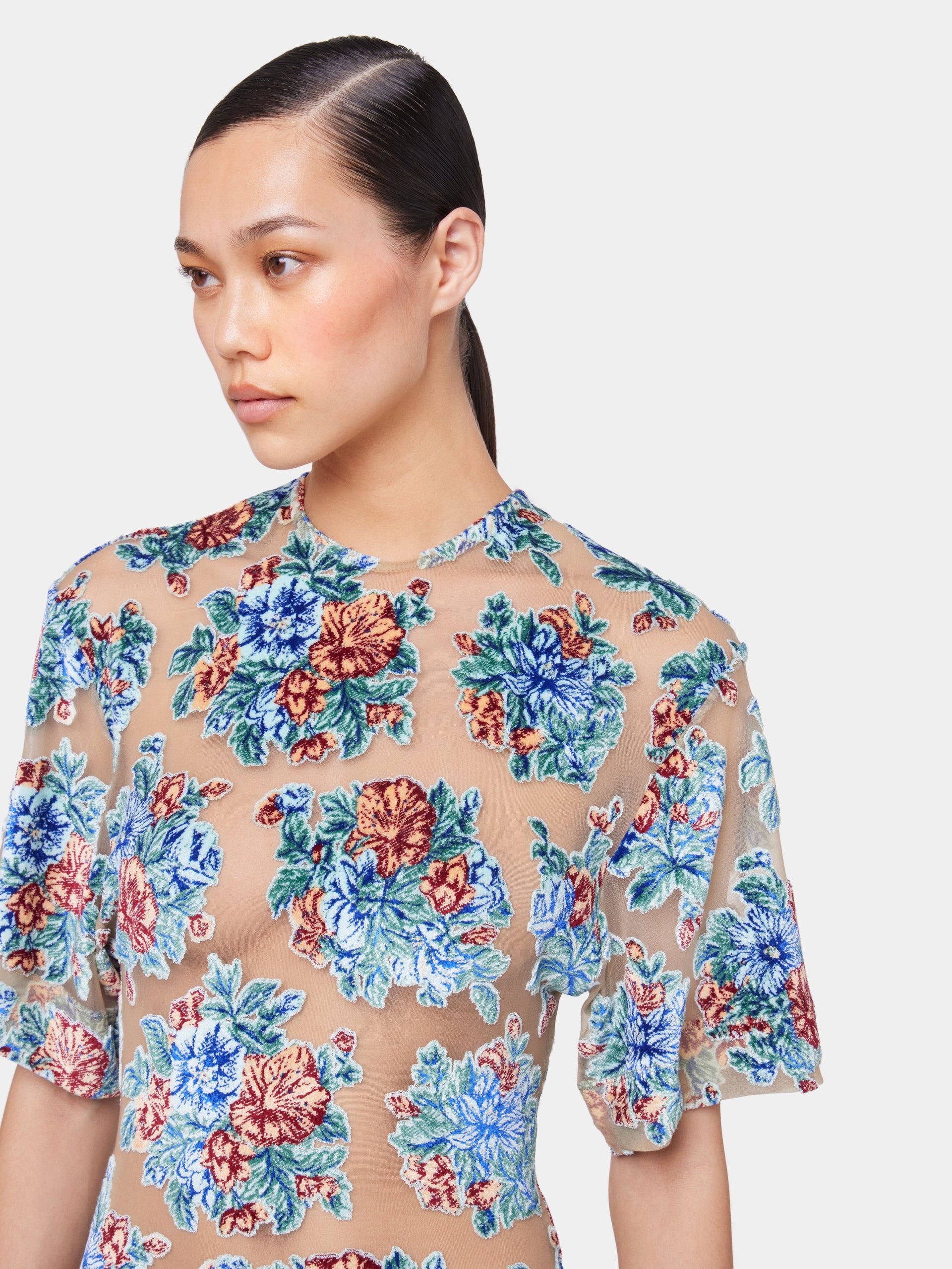 LONG DRESS IN FLORAL JACQUARD - 5