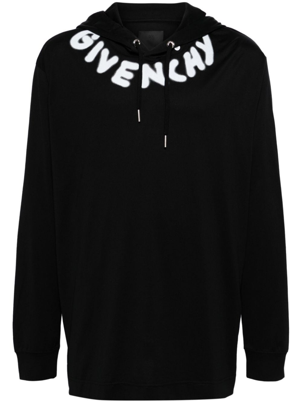 logo-print cotton hoodie - 1