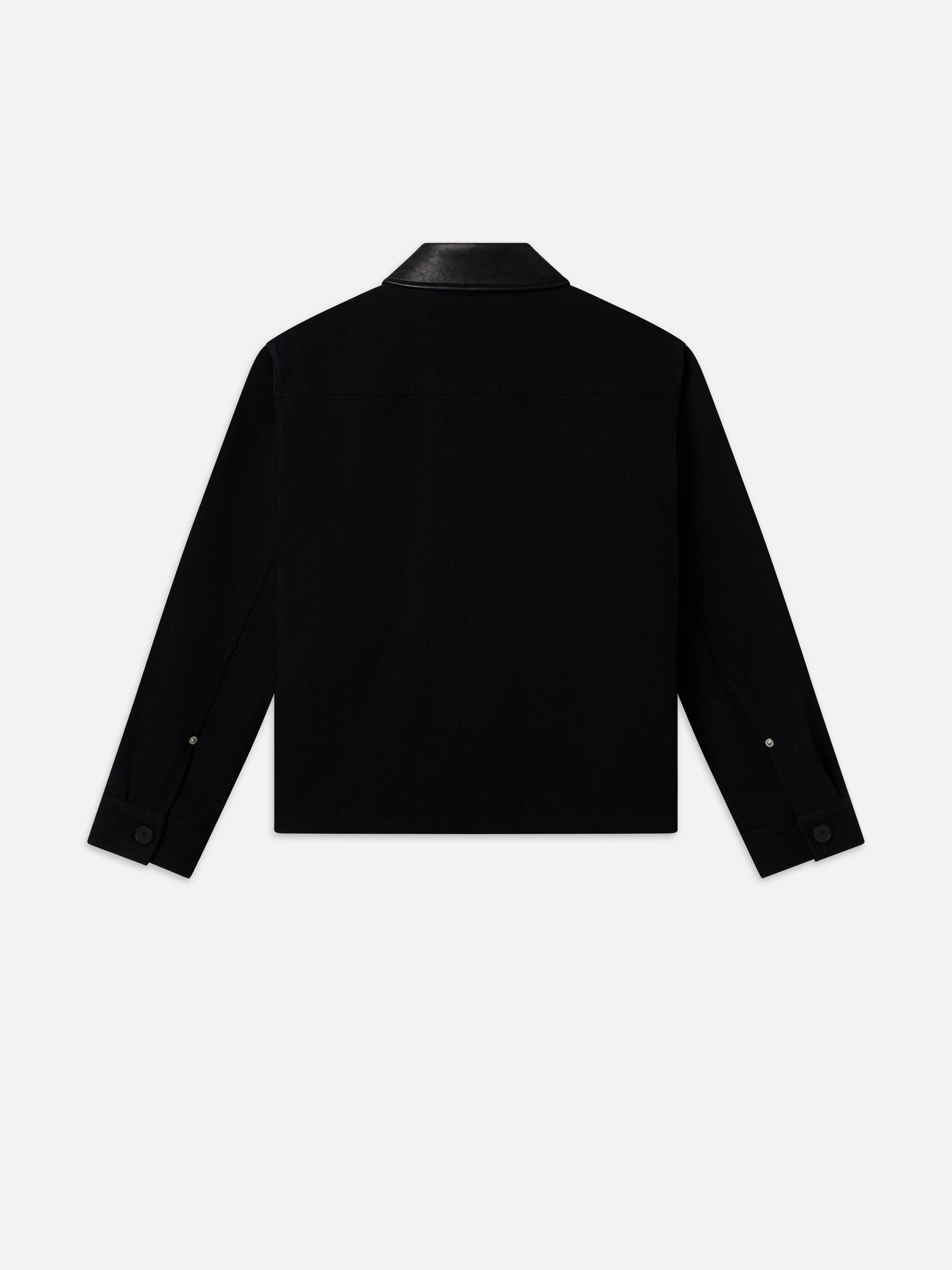 Woolen Workwear Jacket in Black - 5
