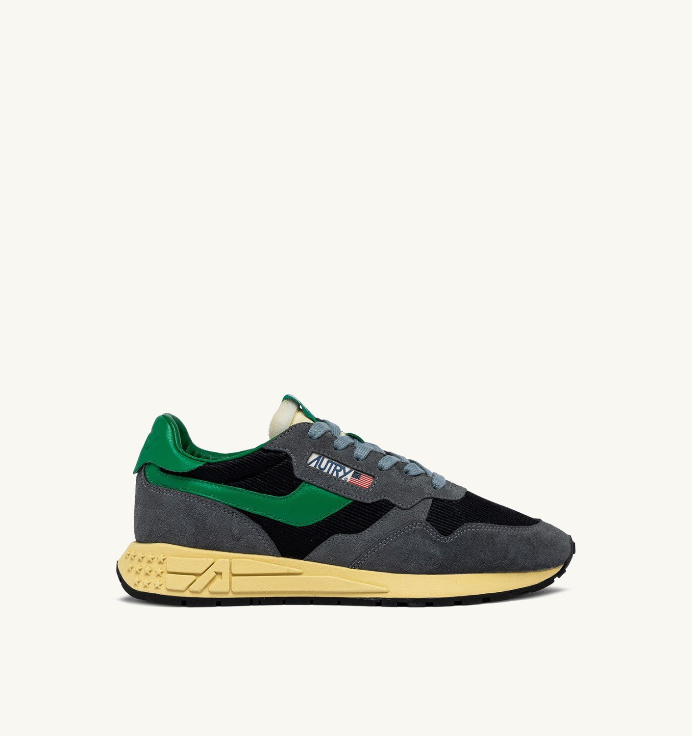 REELWIND LOW SNEAKERS IN PEAT AND GREEN TAMBURINE SUEDE AND MESH - 1