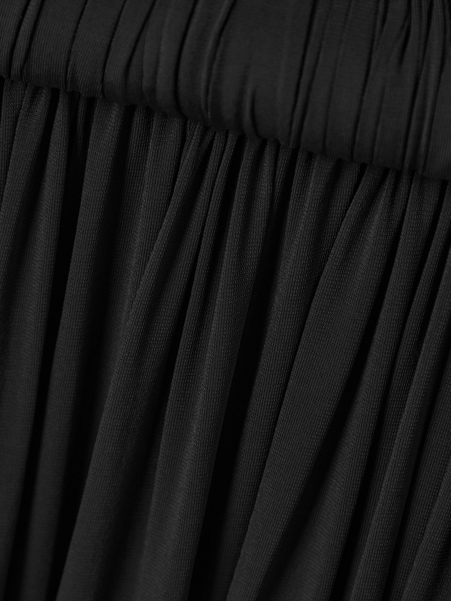 Strapless pleated stretch-jersey midi dress Black - 4