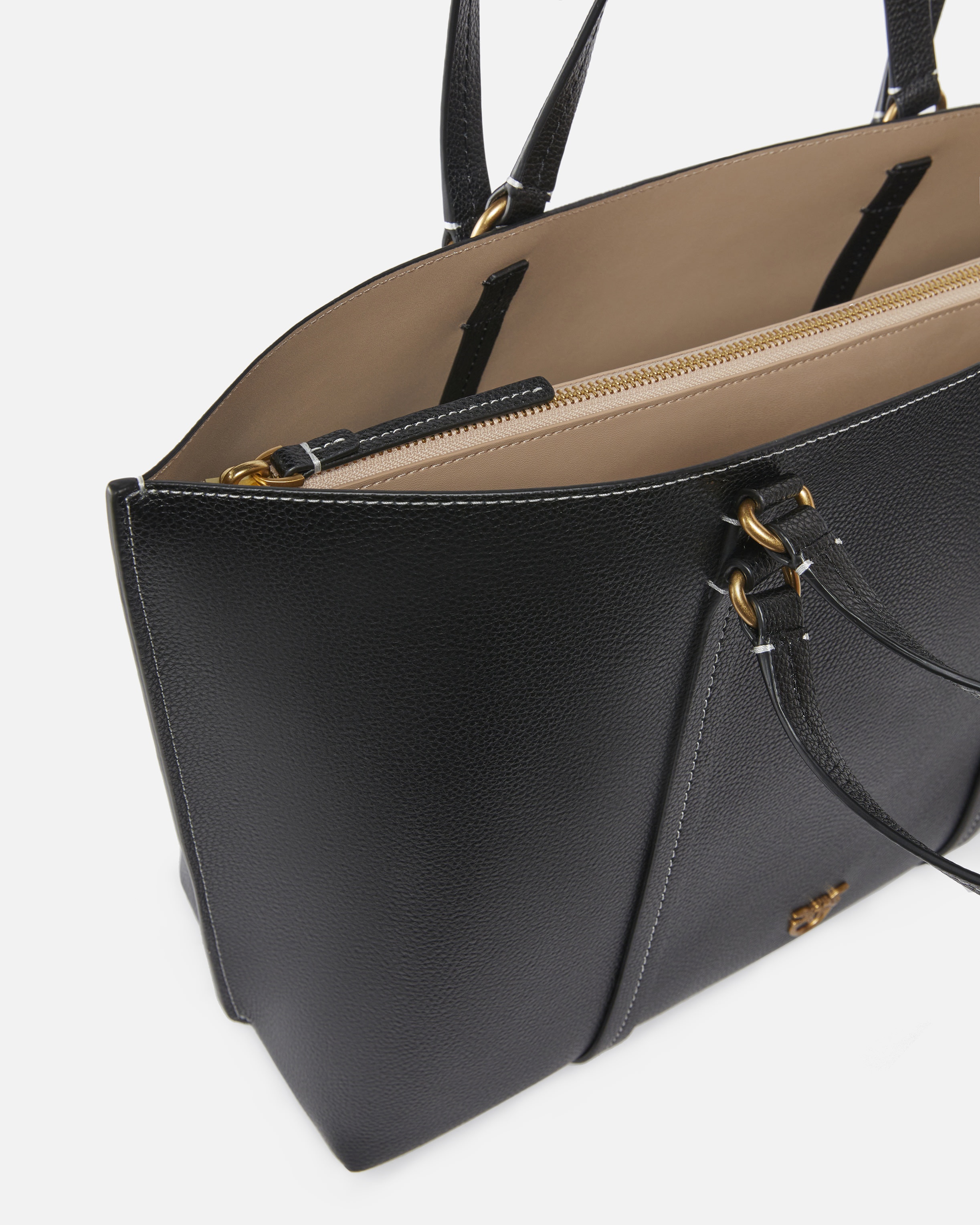 LARGE TUMBLED LEATHER SHOPPER BAG - 4
