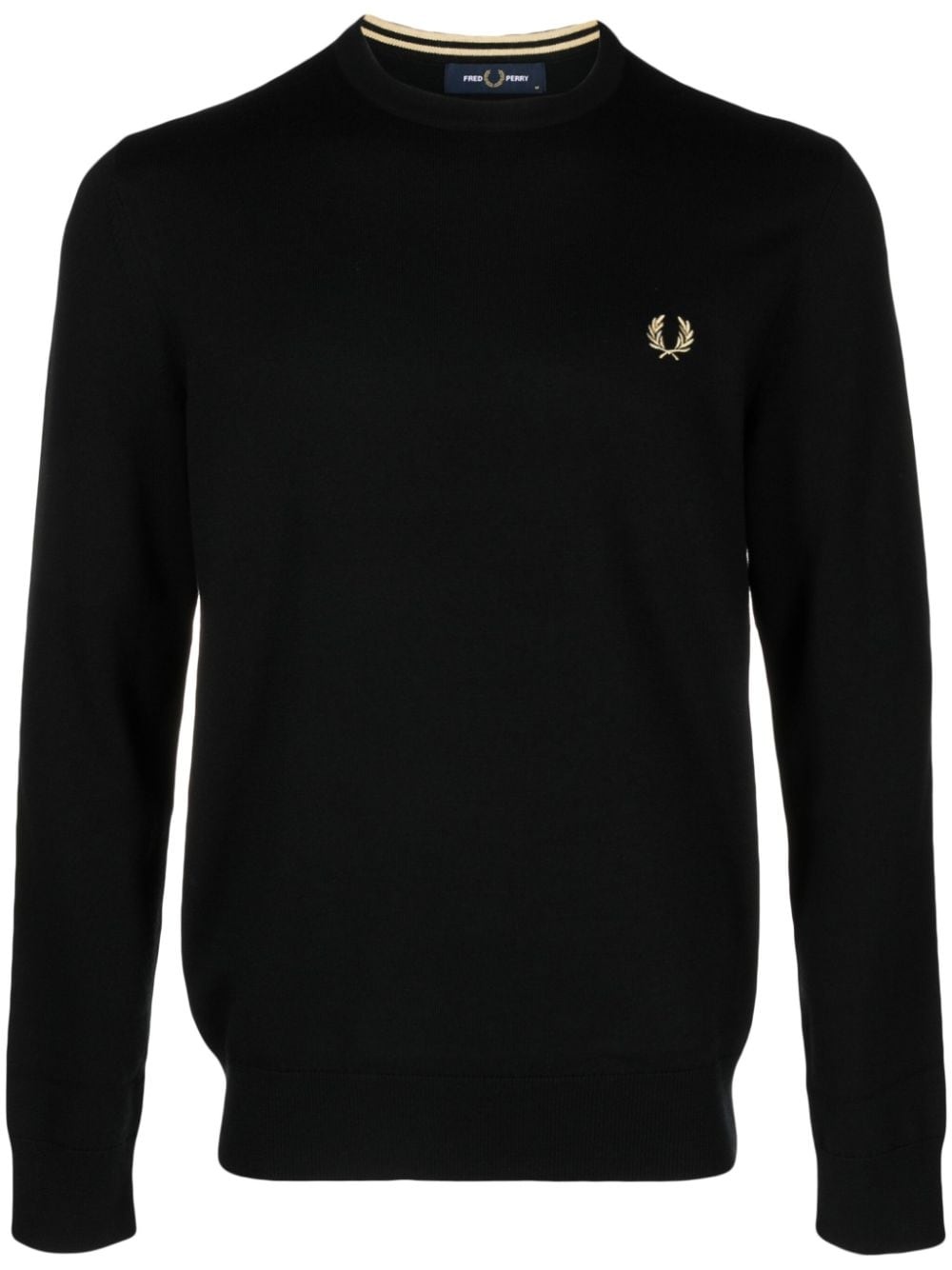 logo-embroidered crew-neck jumper - 1