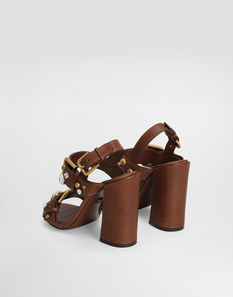 Dolce & Gabbana Cowhide keira sandals with embellishements outlook