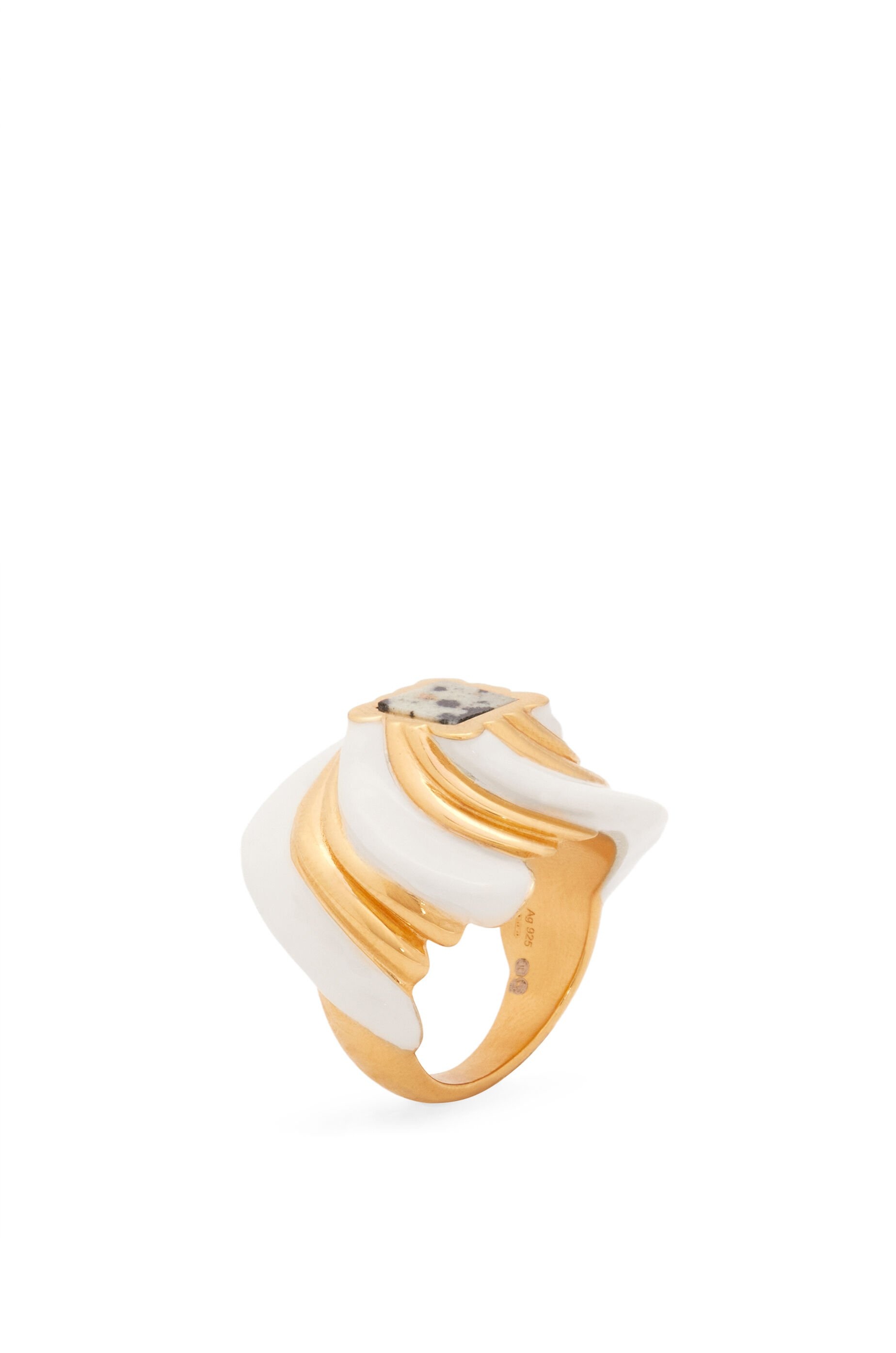 Twisted Anagram ring in sterling silver and enamel - 2