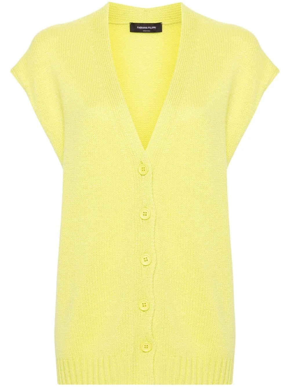 V-neck cashmere vest - 1