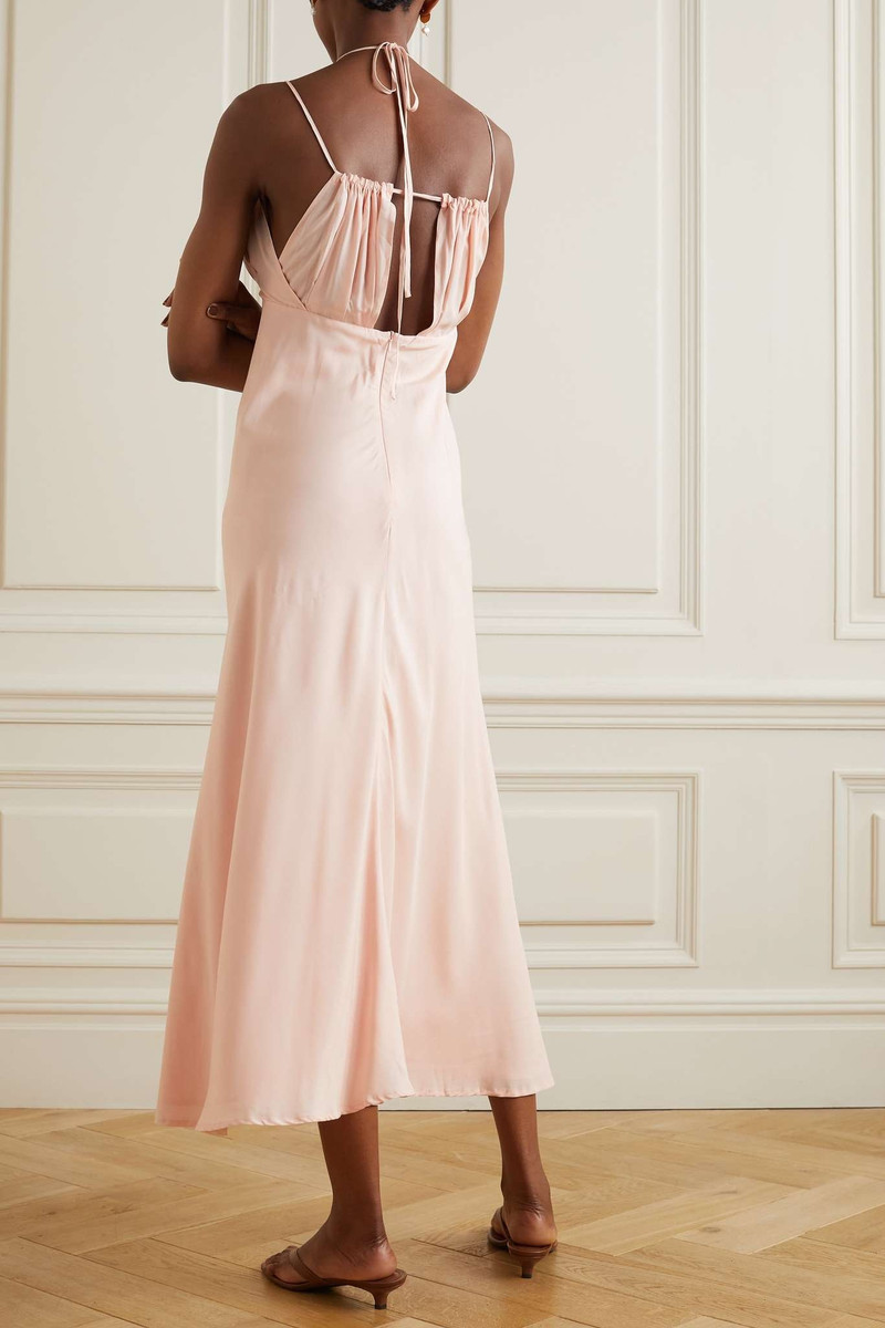 Gathered woven halterneck maxi dress 3
