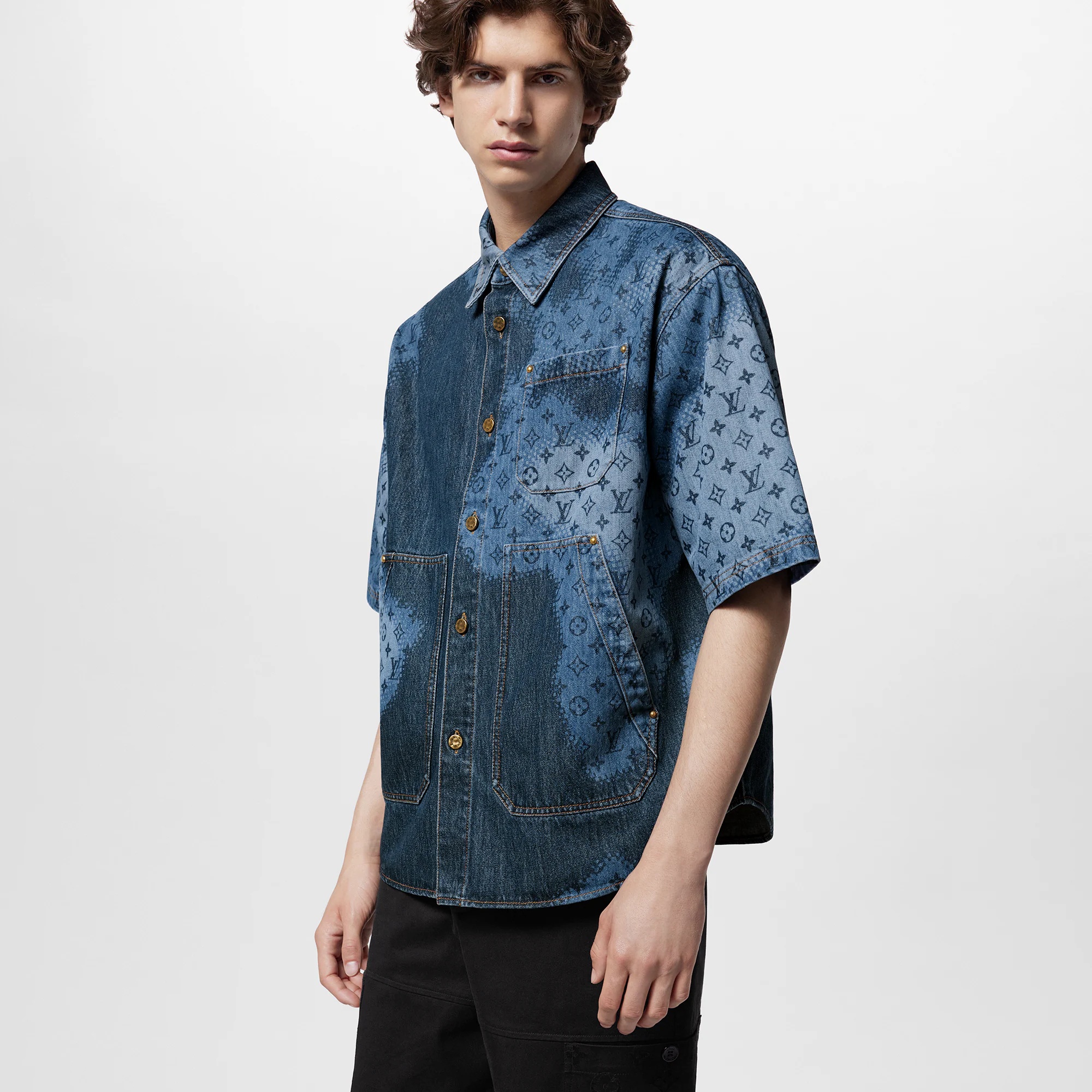 Short-Sleeved Denim Overshirt - 5