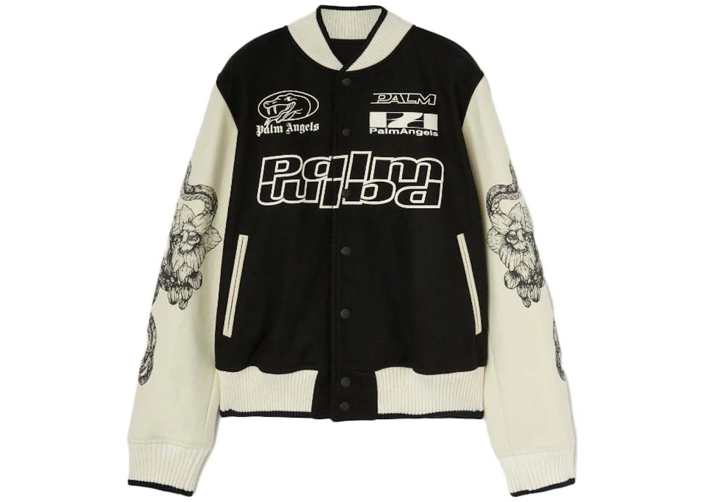 Palm Angels Lunar New Year Varsity Jacket Black/Off White - 1