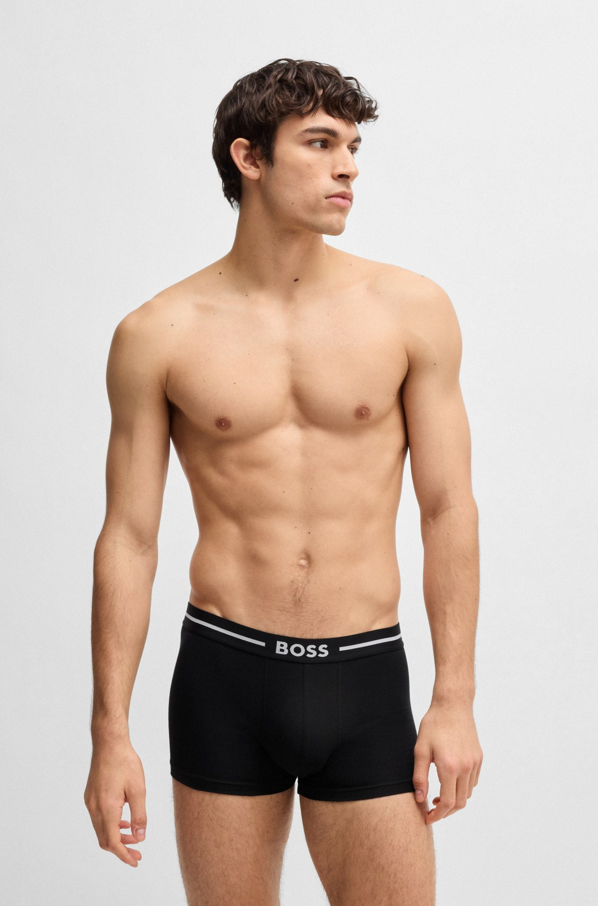 THREE-PACK OF STRETCH-COTTON PLAIN AND MONOGRAMMED TRUNKS - 7