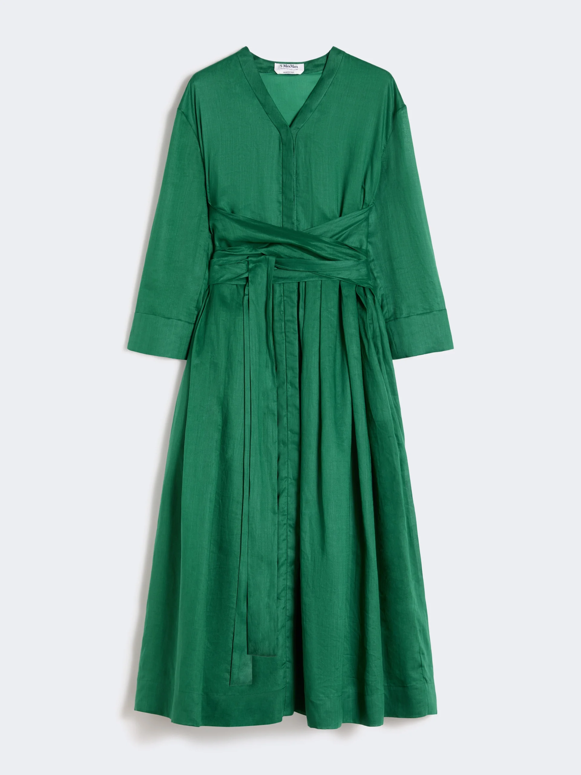 Ramie canvas dress - GREEN - 1
