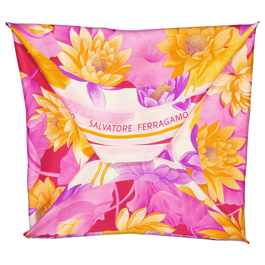 Salvatore Ferragamo Ninfee Silk Foulard Square Scarf - 6