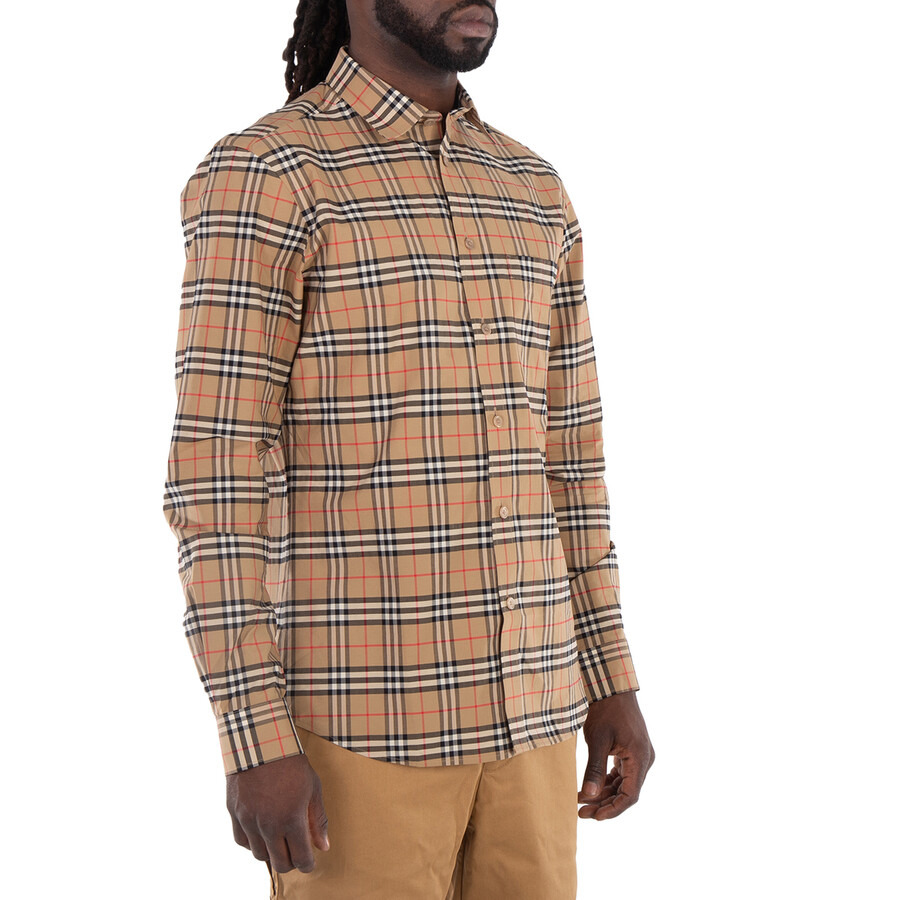 Burberry Men's Small Scale Check Stretch Cotton Long-sleeve Shirt - 2