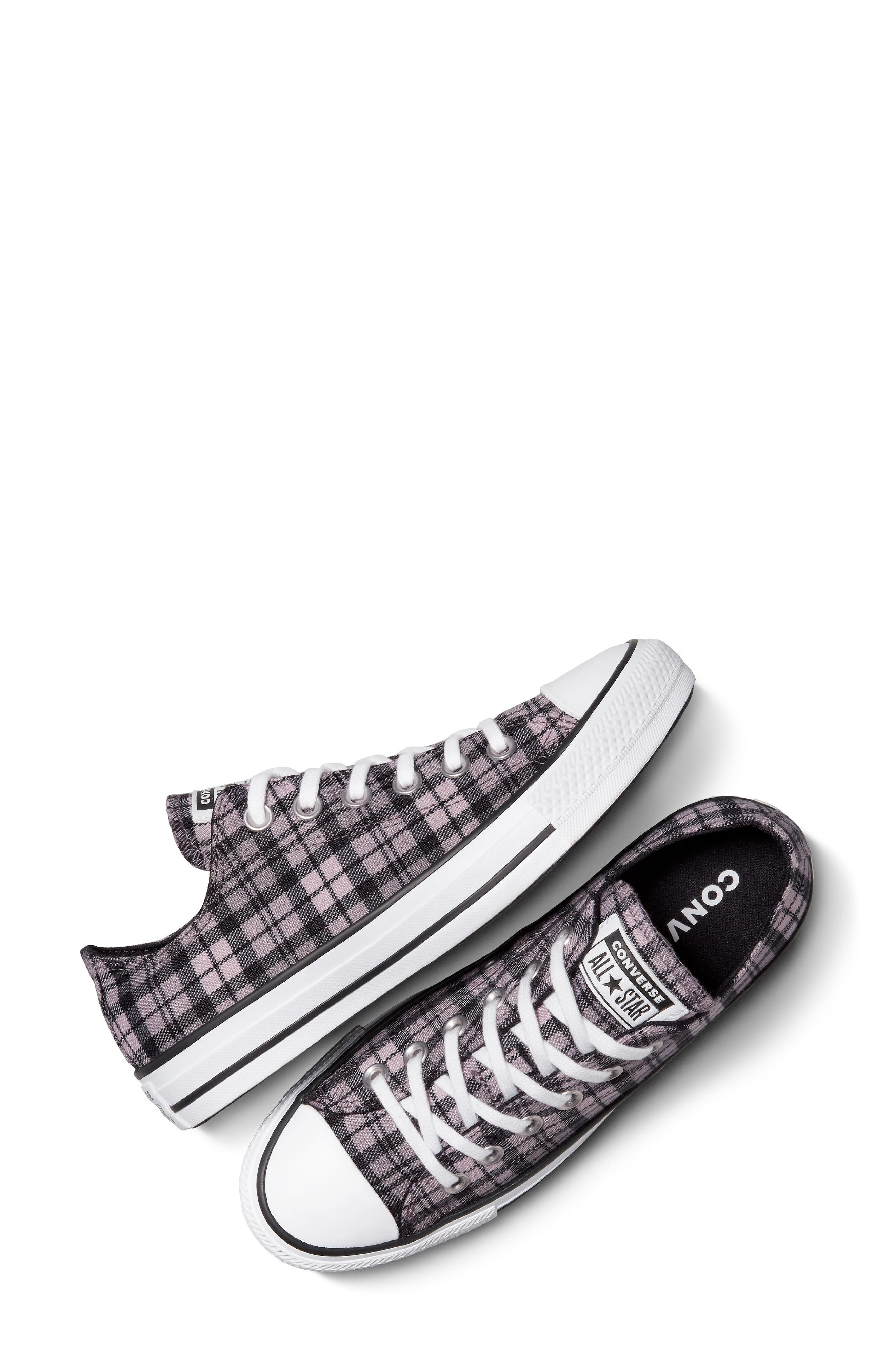 Converse Gender Inclusive Chuck Taylor All Star Plaid Sneaker in Black/Altitude Lilac/White at Nords - 8