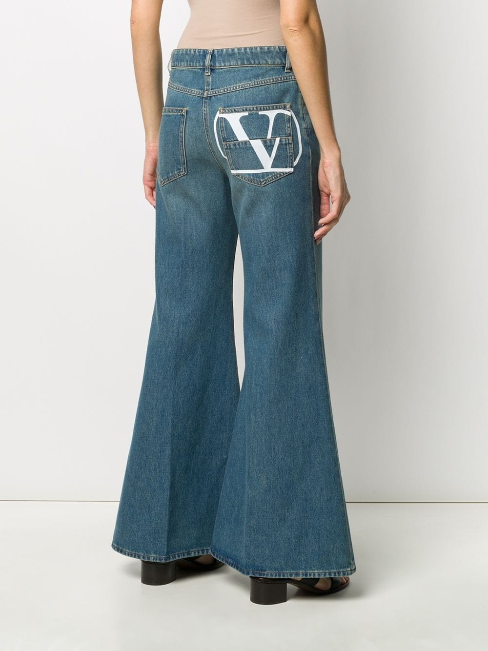 VLOGO-print flared jeans - 4