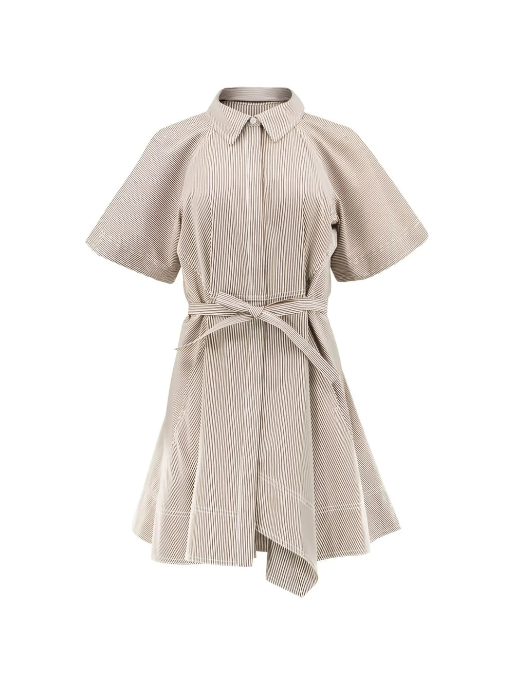 Julie striped tie-waist asymmetric dress - 1