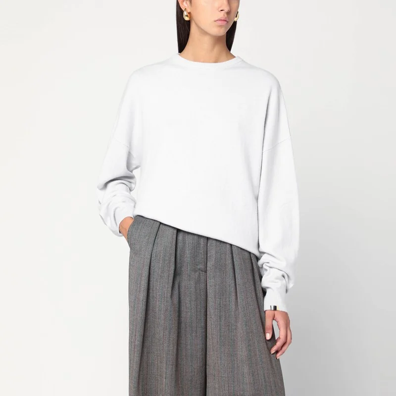 Ice blue cashmere crew neck sweater - 1