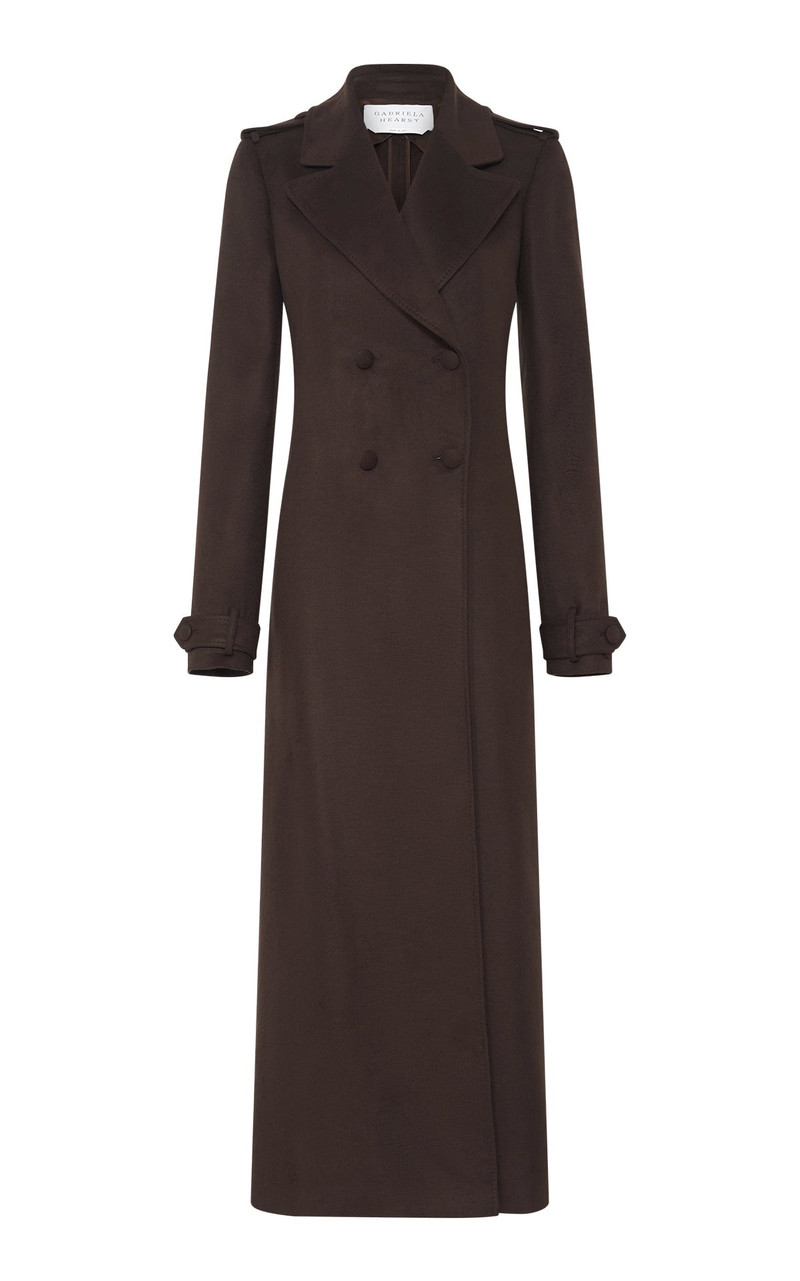Houstt Trench Coat in Chocolate Winter Silk 1