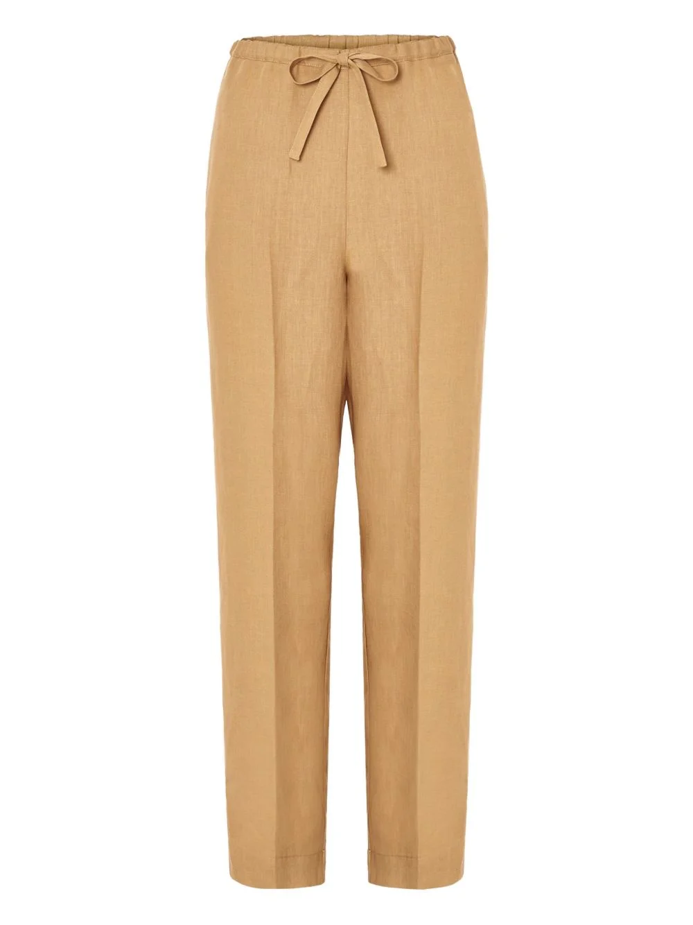 drawstring linen trousers - 1