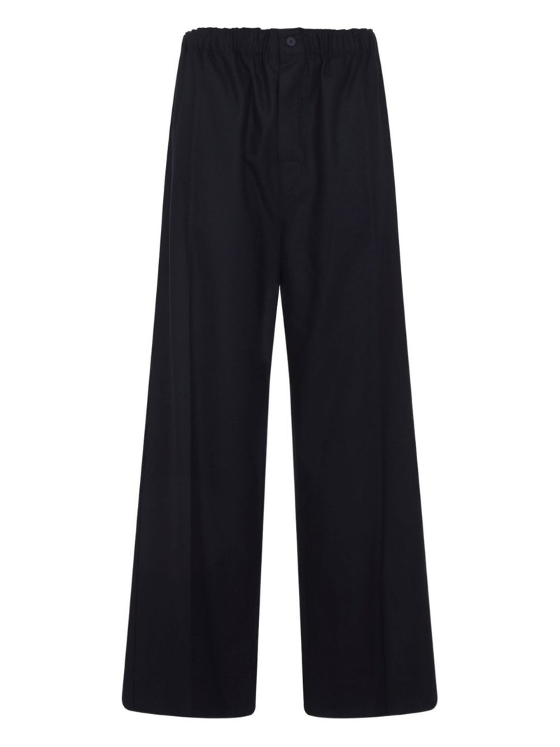 elastic-waist wide-leg trousers 1
