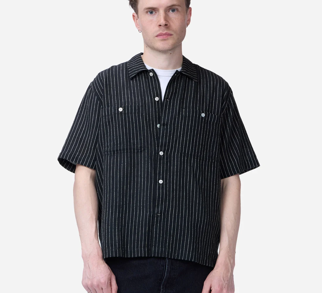 Short Sleeve Workshirt ~ Handloom "Wabash" Stripe - 1