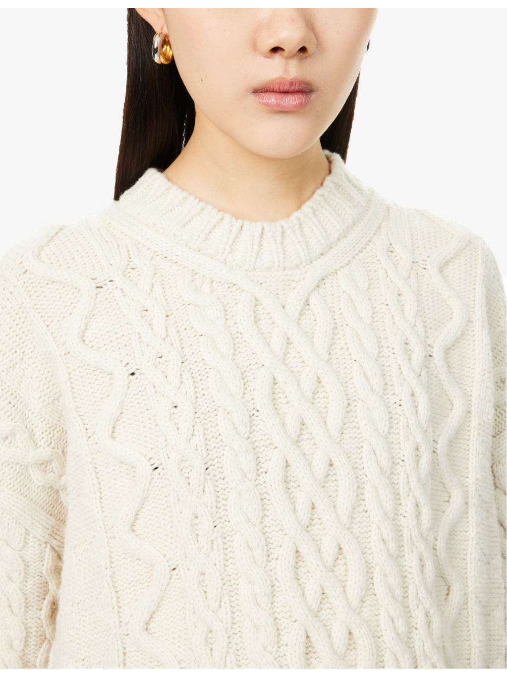 Aran cable-knit wool-blend jumper - 5